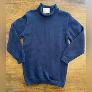 Stitchy Fish Toddler Boys Rolled Neck Navy Sweater